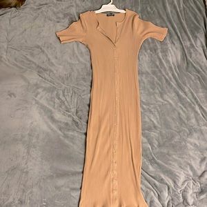 Fitted beige dress